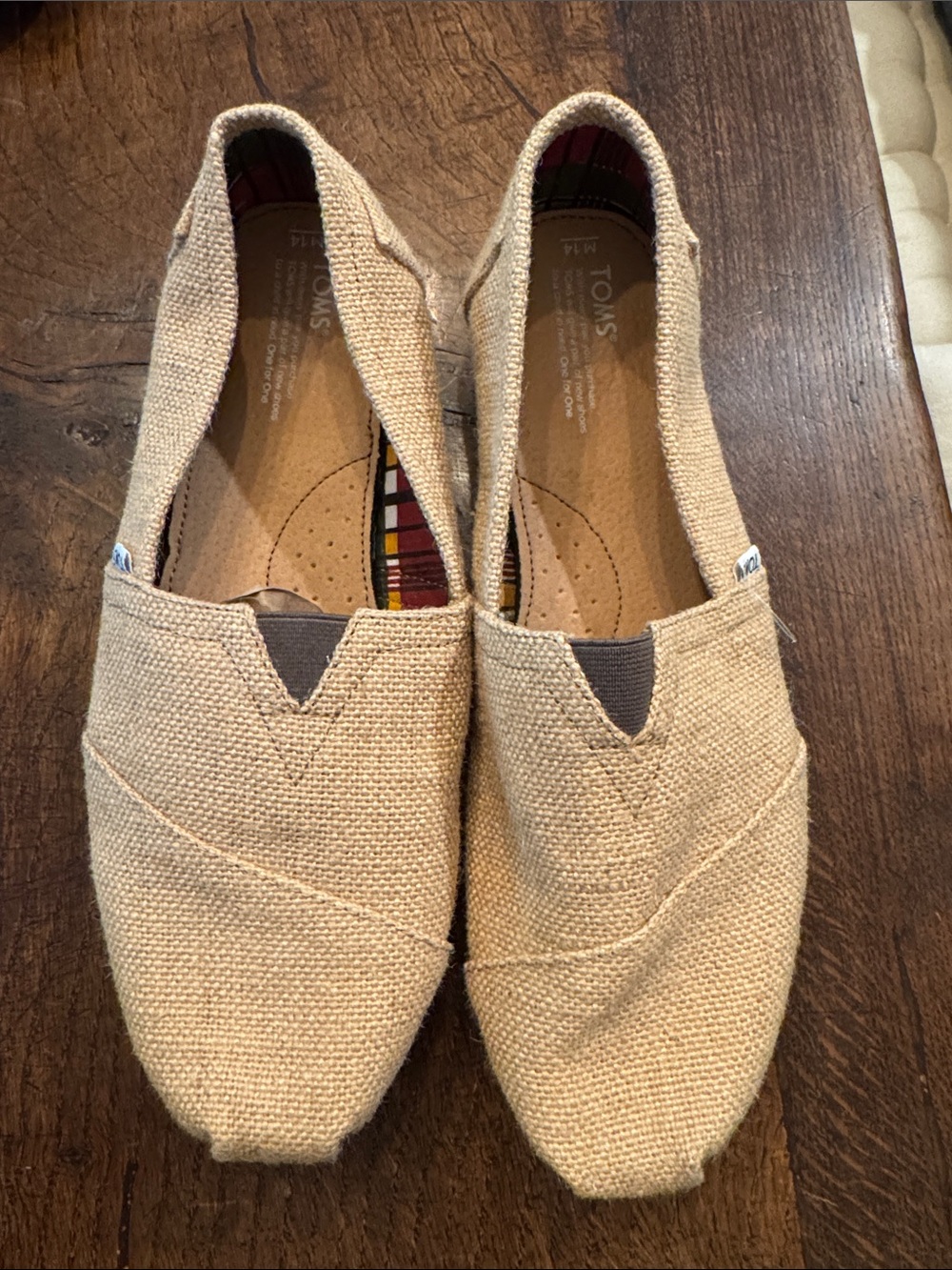 Toms Men’s Alpargatta Slip-On Loafers in Natural Beige Canvas